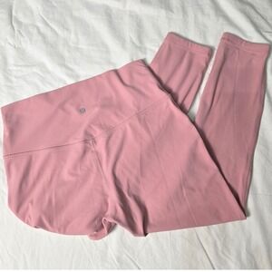 Lululemon Womens Align High Rise Leggings Pink Size 12 Ankle Length Workout Yoga